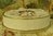 B1146 - Sublime Antique French Chocolate Box, Porcelain Plaque, Lace, Passementerie Trim
