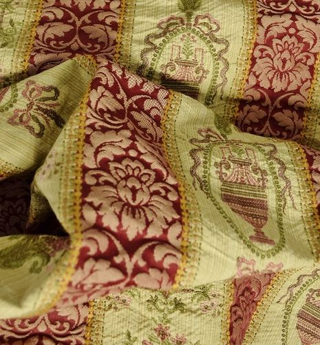 B1486 - Exquisite Panel Antique French Lyon Silk Brocade & Damask Textile, 19th Century