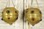 B1498 - Amazing PAIR Antique French Brass & Glass Cabochon Church Candle Lanterns 19th Century