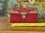 B1587 - Sweet Little Antique French Red Velvet Jewel  / Boudoir Box, Napoleon III, C1860
