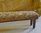 B1654 - Amazing Long Antique French Wooden Foot Stool, Hand Worked Cross Stitch Top