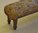 B1654 - Amazing Long Antique French Wooden Foot Stool, Hand Worked Cross Stitch Top