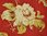 B1831 - Fabulous Large Panel / Curtain Antique French Rose Print Cotton Cretonne 19th C