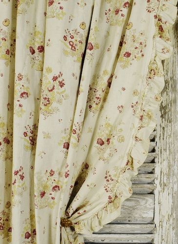 B1942 - Heavenly PAIR Large Rare Antique French Cotton Chateau Curtains / Drapes, 19th C
