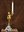 B1984 - Stunning Antique French Spelter Candlestick, Gilded Cherub, Putti, 19th Century