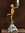 B1984 - Stunning Antique French Spelter Candlestick, Gilded Cherub, Putti, 19th Century