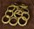 B1989 - Superb SET 12 Antique French Heavy, Gilded Brass Decorative Curtain Rings,19th Century