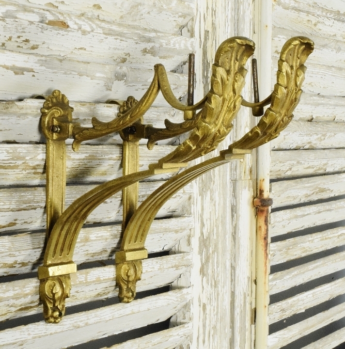 B1993 - Spectacular Pair Large Antique French Empire Style Curtain Pole Holders, 19th Century